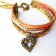 Zapach Pierników - pleciona bransoletka z piernikowym sercem, rzemienie i chwost; ciepłe brązy