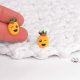 Słodkie kolczyki, uśmiechnięty ananas, kawaii