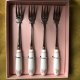 Laura Ashley butterfly garden set of 4 cake forks nowy zestaw / Angielski komplet w oryginalnym opakowaniu porcelanowe widelczyki do ciasta