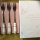 Laura Ashley butterfly garden set of 4 cake forks nowy zestaw / Angielski komplet w oryginalnym opakowaniu porcelanowe widelczyki do ciasta