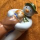 COALPORT CHARACTERS HAND PAINTED 2001 The snowman the hug