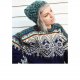 ZIELONA CZAPKA BEANIE Z WEŁNĄ HANDMADE