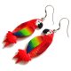 Egzotyczne Kolczyki Papugi Czerwone Kolczyki Papuga Ara