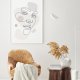 Plakat abstrakcja linie boho pastele 50x70cm B2