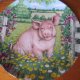 Royal Doulton 1997 - Buttercup by Debbie Cook a charming ' temworth' in the ' pigs in bloom' collection kolekcjonerski talerz porcelanowy