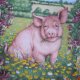 Royal Doulton 1997 - Buttercup by Debbie Cook a charming ' temworth' in the ' pigs in bloom' collection kolekcjonerski talerz porcelanowy