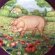 Royal Doulton 1997 - Cornflower by Debbie Cook a charming ' hampshire ' with  her piglets  in the ' collection kolekcjonerski talerz porcelanowy z cer