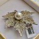 Swarovski Elements Aurora Brooch with Pearl ❀ڿڰۣ❀ SILVER PLATED ❀ڿڰۣ❀ Broszko - wisior