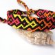 Mocniej - ręcznie pleciona bransoletka przyjaźni, bawełna, aztecka bransoletka etniczna, unisex, czerń i neonowe kolory