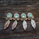 Małe boho kolczyki soutache z piórkami