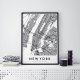 NEW YORK MAPA plakat A4