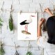 Plakat obraz bocian ptak made in Poland 40x50 cm