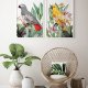 Zestaw plakatów obrazów papugi w kwiatach A3