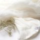 LNIANY szal chusta OFFWHITE, naturalny SZAL lniany damski handmade PRACOWNIA ZOLLA