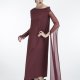 maroon tuelle dressi