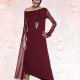 maroon tuelle dressi