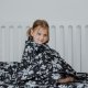 BECIK otulacz rożek bawełna minky | BLUE FLOWERS