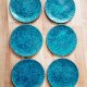 Handmade ceramiczny talerz niebieski z wzorem