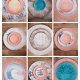 Orientalna patera ceramiczna beżowo brązowa handmade z tłoczonym wzorem matowa