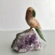 Gemstone bird ❤ Ametyst i inne szlachetne minerały ❤ Papuga ręcznie wykonana ❤