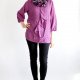 bluzka vintage Zhenzi Woven fioletowa falbana oryginalny fason