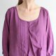 bluzka vintage Zhenzi Woven fioletowa falbana oryginalny fason