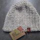 czapka Shetland Chunky beżowy melanż wykonana na szydełku
