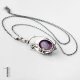 Lawendowy amulet - naszyjnik srebrny z ametrynem