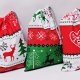 Worek na prezenty worek prezentowy worek świąteczny renifery sweterek biały rozmiar M