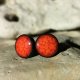 Pomarańczowe kolczyki przyciągające spojrzenia - ceramiczne kolczyki idealne na prezent dla kobiety - biżuteria autorska GAIA ART