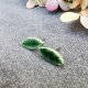 Ceramiczne kolczyki listki zielone wkrętki