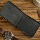 Klasyczny skórzany czarny portfel Handmade craft od Luniko