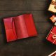 Ręcznie robiony czerwony skórzany okładka/etui/pokrowiec na paszport Handmade