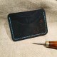 Granatowy portfel na karty ręcznie robiony Cardholder Handmade