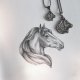 Koń mini broszka ze srebra