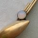Vintage Modern Bronze Brooch ❀ڿڰۣ❀ Brąz i opalit ❀ڿڰۣ❀ Ręczna artystyczna praca