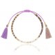 Bransoletka na sznurku z chwostami fioletowo-kremowa Minimal Violet and Gold