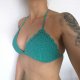 Szydełkowy stanik bikini zielony góra S