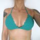 Szydełkowy stanik bikini zielony góra S