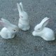 Miniatura - rodzinka z porcelany - trzy zajączki :)