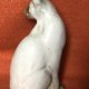 Duża ceramiczna artystyczna ręcznie szkliwiona kocia figurka