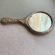 Antique Silver Plated Dragon Repousse Chinese Hand Mirror ❤ Przełom XIX/XXw.