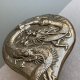 Antique Silver Plated Dragon Repousse Chinese Hand Mirror ❤ Przełom XIX/XXw.