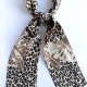 szal vintage WĄSKI ANIMAL PRINT jedwab