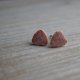 Malutkie różowe rózowe serduszka ceramiczne kolczyki/stal chirurgiczna s22