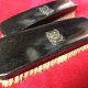 Real ebony - PURE bristles - eleganckie z platerowymi inicjałami - dwieszczotki do ubrań