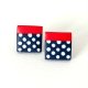 Geometryczne Kolczyki Kwadratowe Kolczyki w Kropki Polka Dot