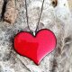 CERAMICZNY CZERWONY NASZYJNIK Z WISIORKIEM W KSZTAŁCIE SERCA biżuteria na prezent dla mamy DZIEŃ MATKI czerwone serce na rzemieniu GAIA ART