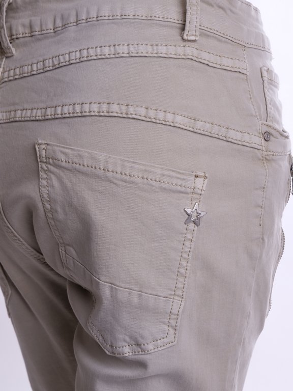newplay jeans 40 L beżowe spodnie z zameczkami skinny - Ubrania vintage -  DecoBazaar
