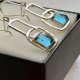 Topaz Swiss Blue Earrings Sterling Silver ❀ڿڰۣ❀ Modernistyczne kolczyki